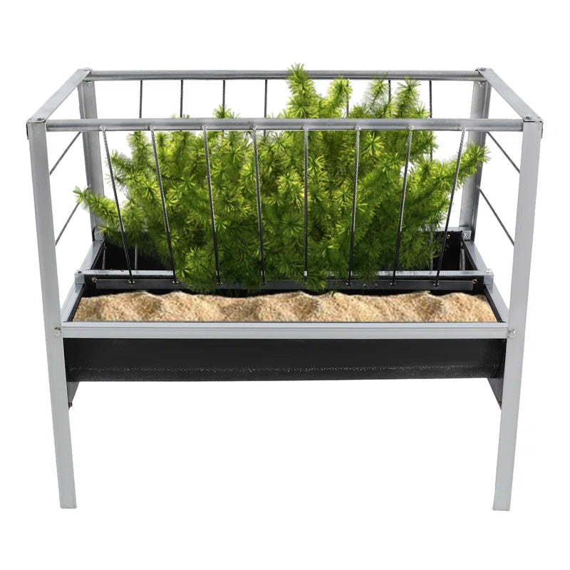 Large Capacity Livestock Feed Trough 2-In-1 Grain& Hay Feeder for Goats Sheep
