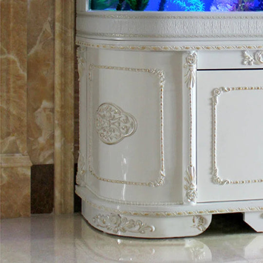 Luxurious Curved White Elegance Eco Aquarium Tank