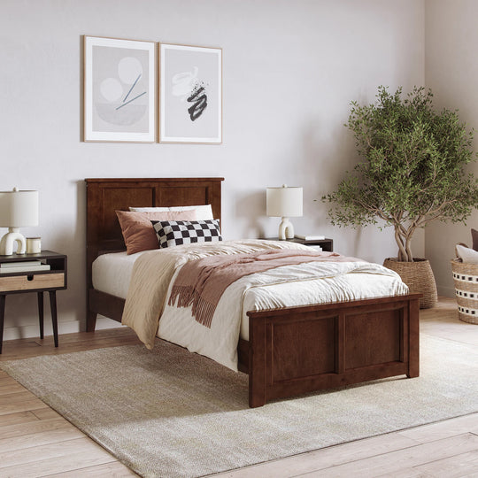 Charlotte Solid Wood Low Profile Platform Bed with Matching Footboard