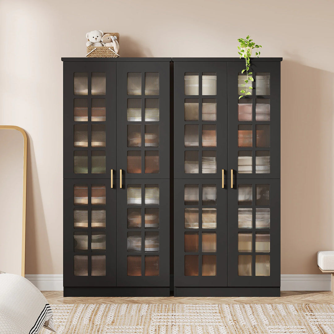 9-Tier Shoe Cabinet with Adjustable Shelves and Doors (71 Inches)