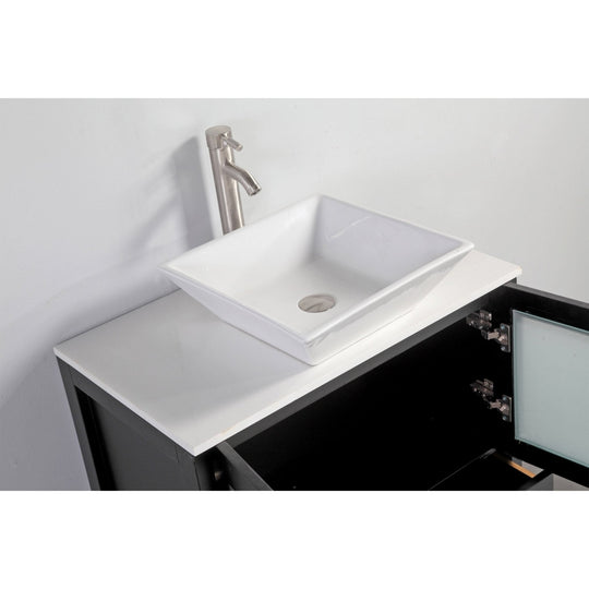96-Inch Double Sink Bathroom Vanity Set with Engineered Marble Top and Free Mirror - 96 X 18.5 X 36 Inches