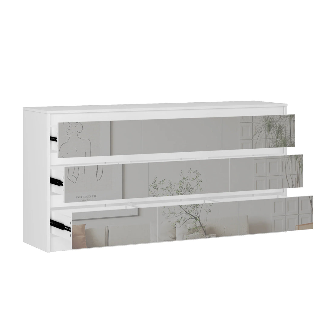 63"W 9 Drawer Dresser Accent Dresser for Living Room Bedroom Chest
