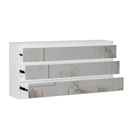 63"W 9 Drawer Dresser Accent Dresser for Living Room Bedroom Chest