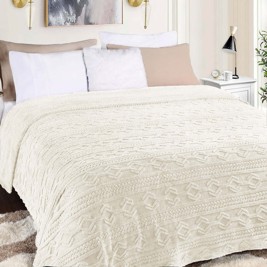 Arctic Boho Jacquard Plush Fluffy Fleece Blanket