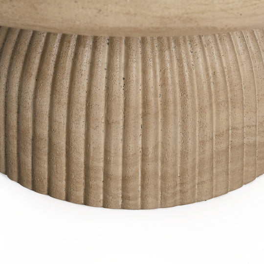 Maddox Single round Coffee Table Stone Marble Effect