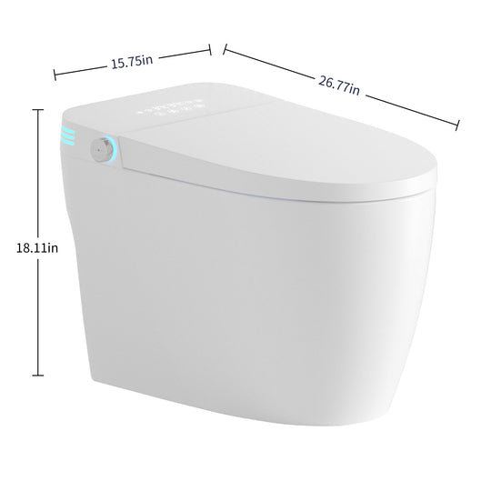 ABRUZZO Smart Bidet Toilet Auto Flush, Heated Seat, Warm Water, Dryer, Remote Control, Panel Black / White Options