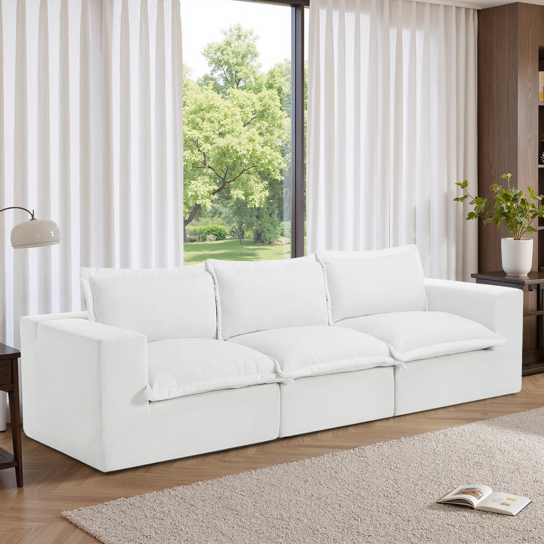 No Assembly Chenille Modular Sectional Sofa Comfy Cloud Couch