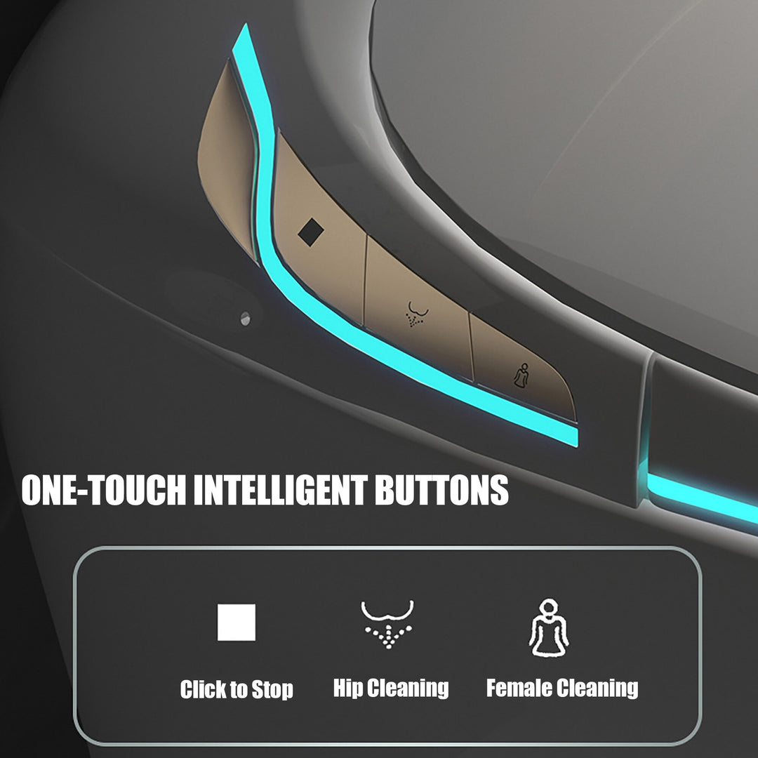 Smart Toilet Bidet with Built-In Tank Auto Open Lid Soft-Closing Heat Seat Auto/Blackout Flush