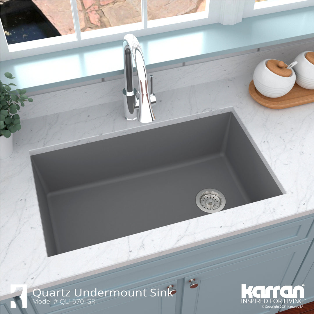 Undermount Quartz Single-Bowl Kitchen Sink