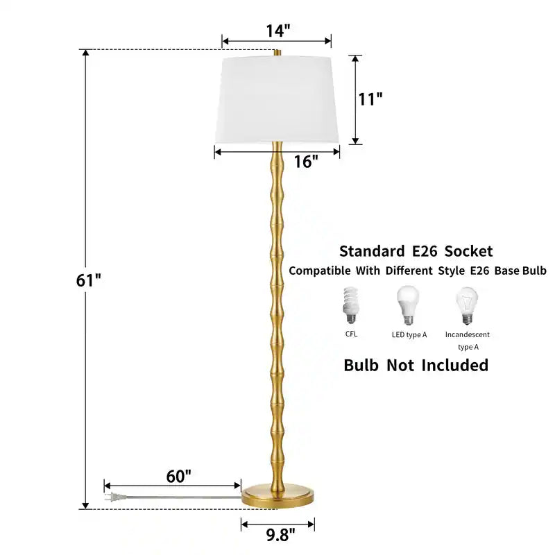 61'' Floor Lamp with Fabric Drum Shade