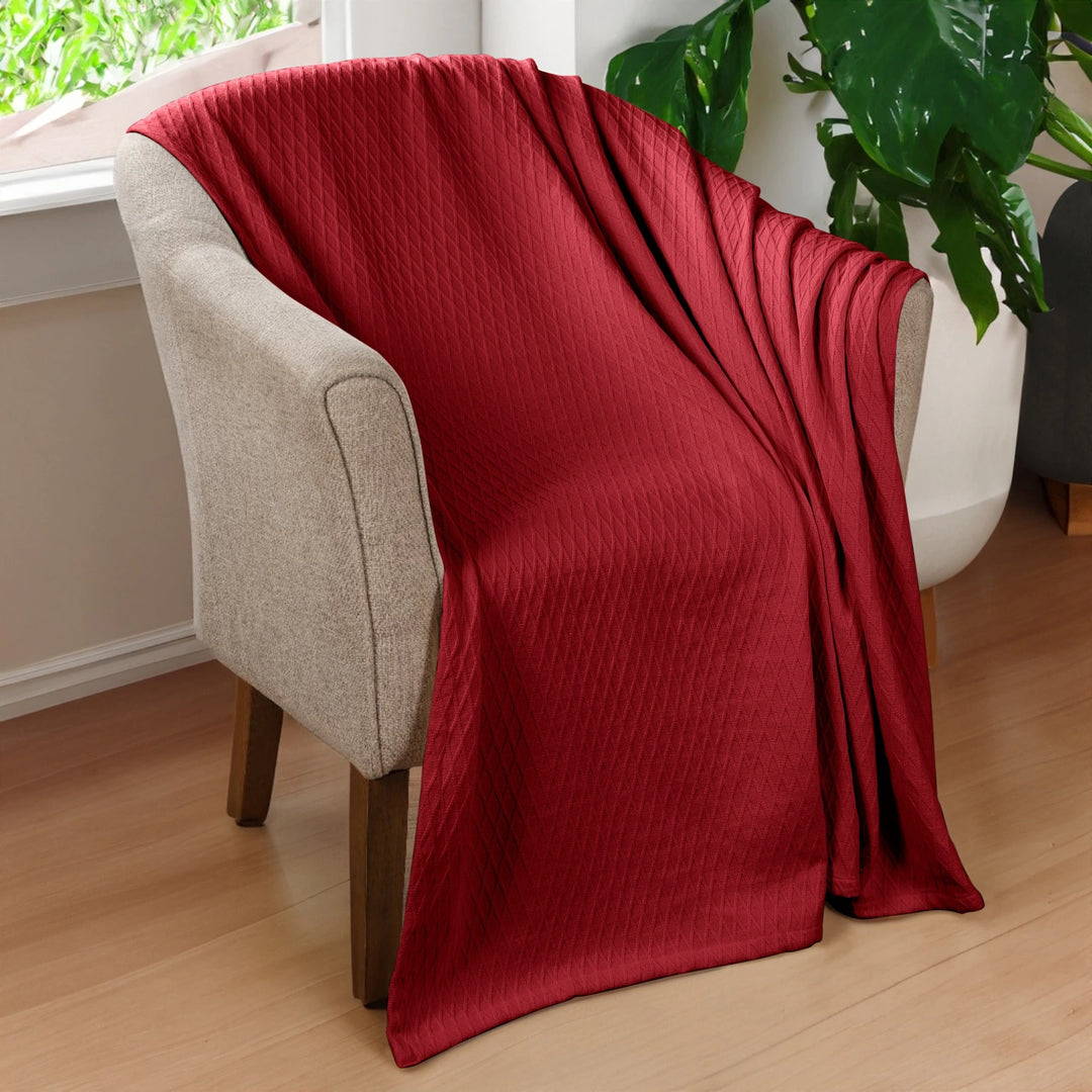 Diamond Weave All-Season Bedding Cotton Blanket