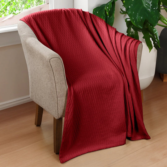 Diamond Weave All-Season Bedding Cotton Blanket