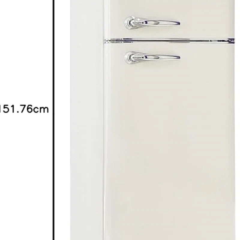 7.5 Cu. Ft. Capacity Retro Fridge Freezer Combo, Upright Fridge Freezer Combo, Apartment Size
