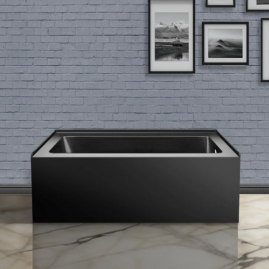 Acrylic-Fiberglass Soaking Bathtub, White. Alcove/Apron Front