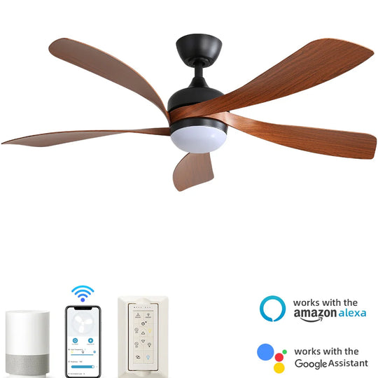 Sofucor 45/52 Inch Ceiling Fan with Remote & Lights Quiet DC Motor 5 Blade High CFM Modern Fan