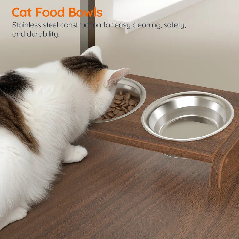 Cat Tower with Litter Box Enclosure with Shelves and Charging Station