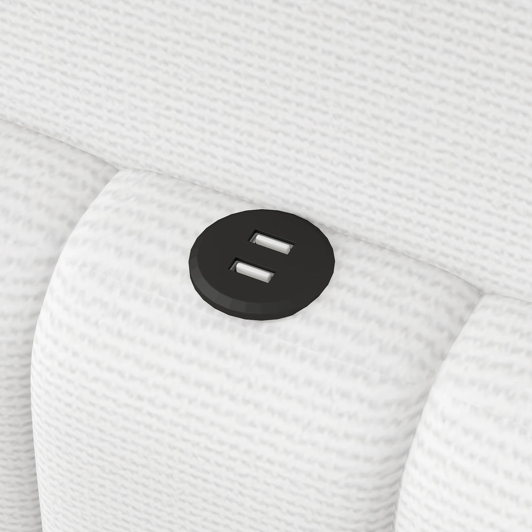 Upholstered Low-Profile Daybed Platform Bed Built-In USB Ports and LED Light Belt, Grounded Design with Padded Backrest