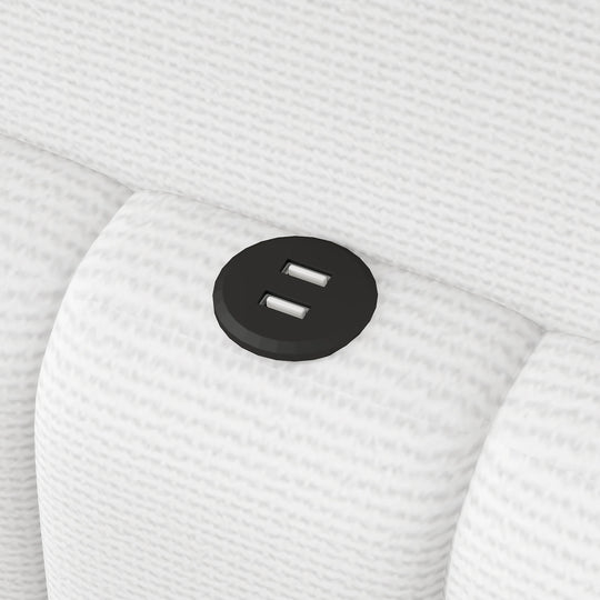 Upholstered Low-Profile Daybed Platform Bed Built-In USB Ports and LED Light Belt, Grounded Design with Padded Backrest