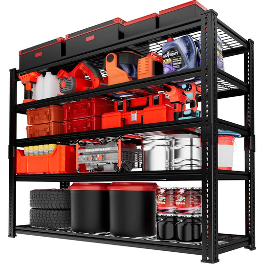 Rikuto Adjustable Heavy Duty Metal Shelving Unit for Garage,Pantry,Storage,Toolsheds, Warehouses