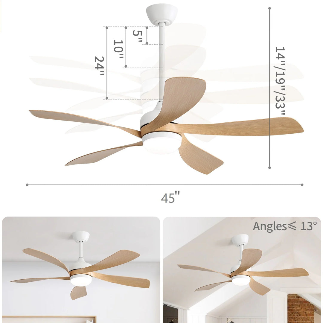 Sofucor 45/52 Inch Ceiling Fan with Remote & Lights Quiet DC Motor 5 Blade High CFM Modern Fan
