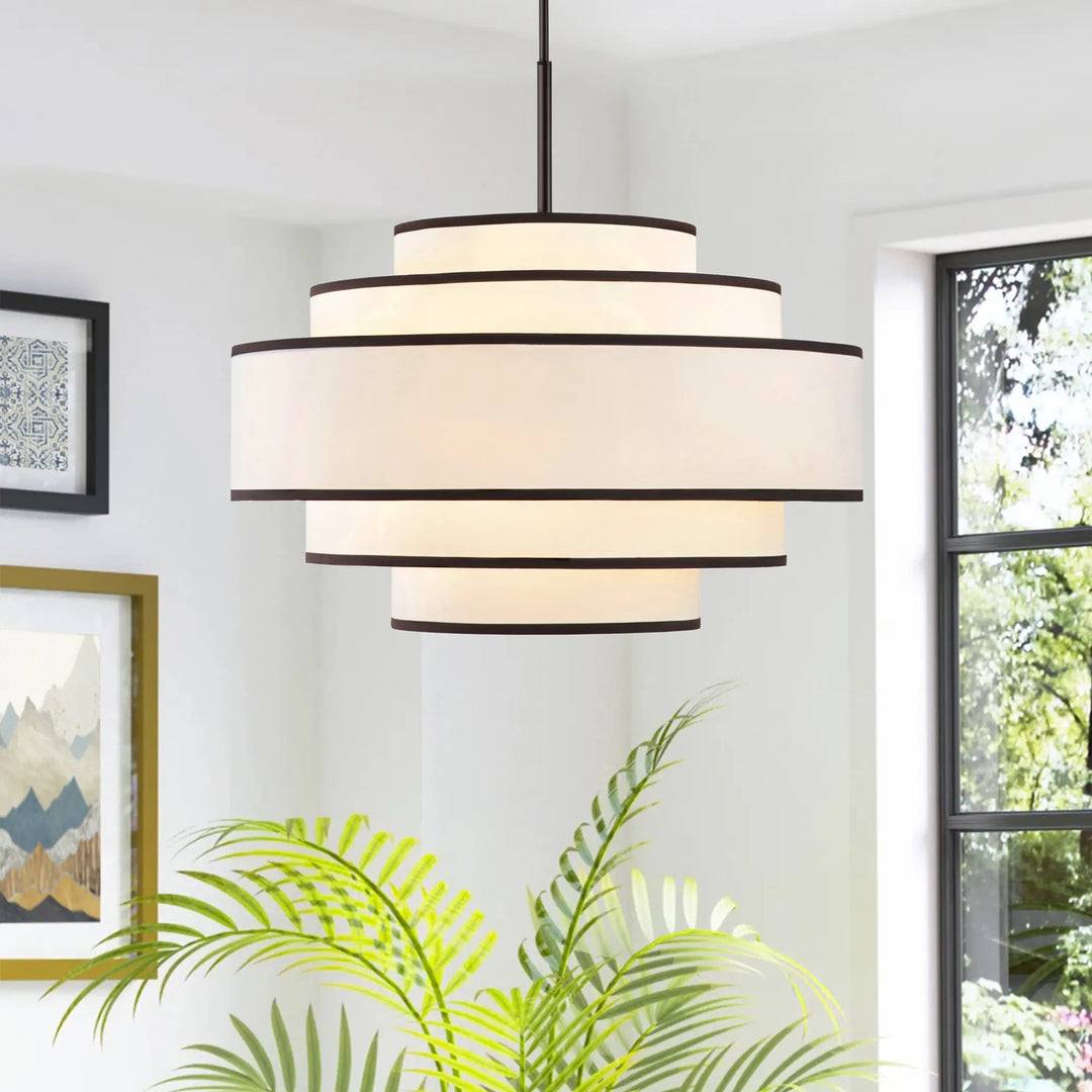 Getledel 30 In. 7-Light Dimmable Tiered Drum Chandelier