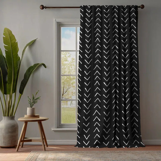 Boho Design Room Lined Decorative Single Panel Curtain