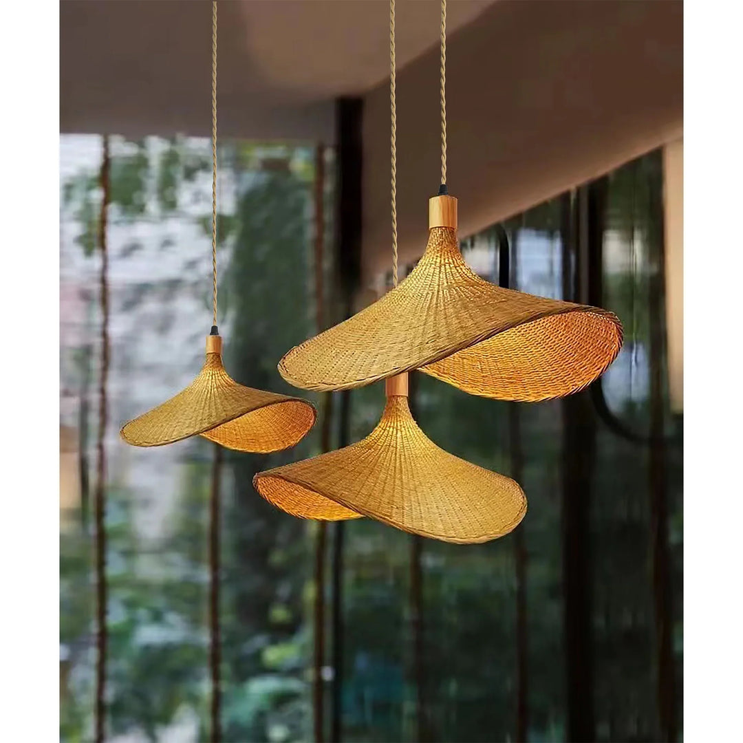 Three Lights Unique Rattan Pendant Light