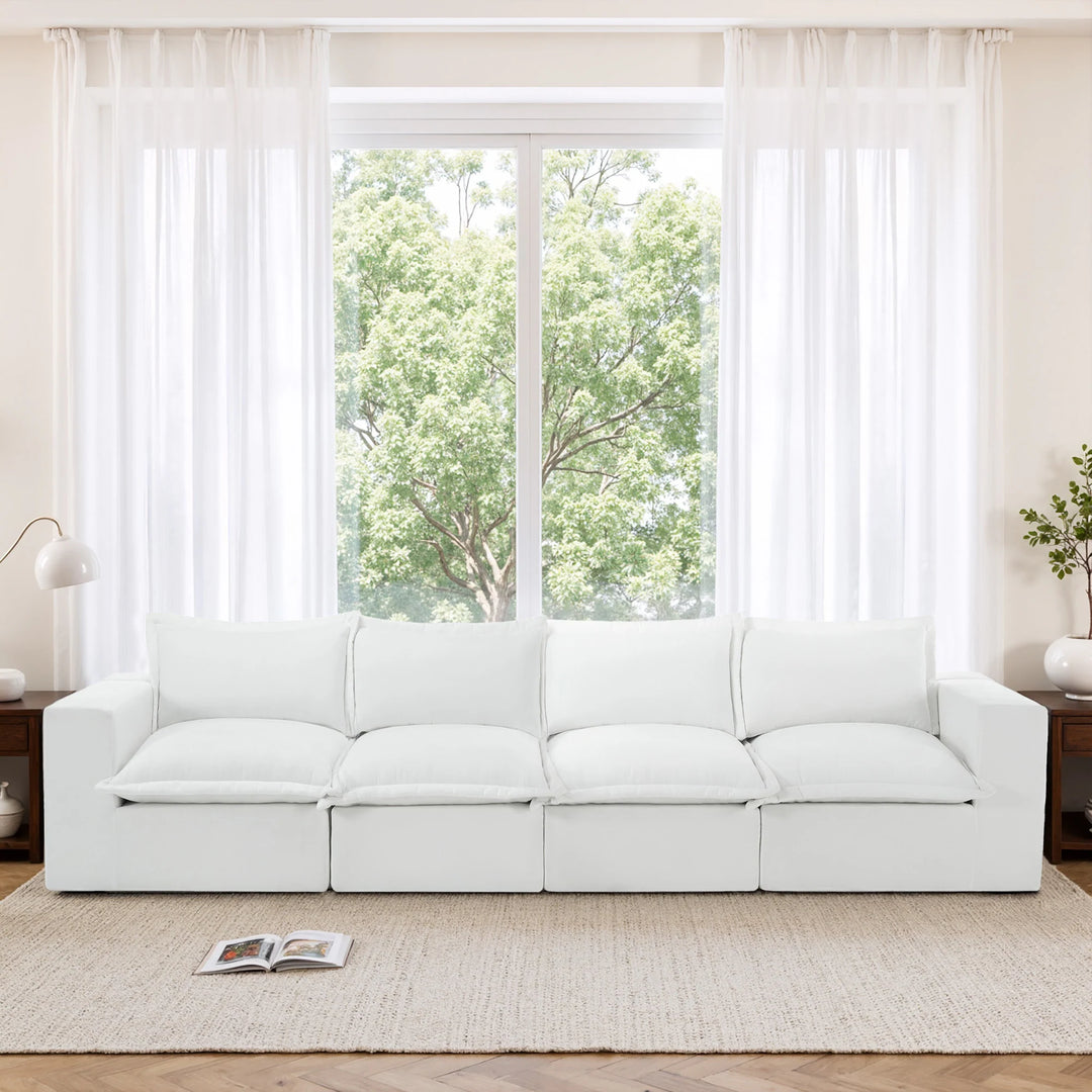 No Assembly Chenille Modular Sectional Sofa Comfy Cloud Couch