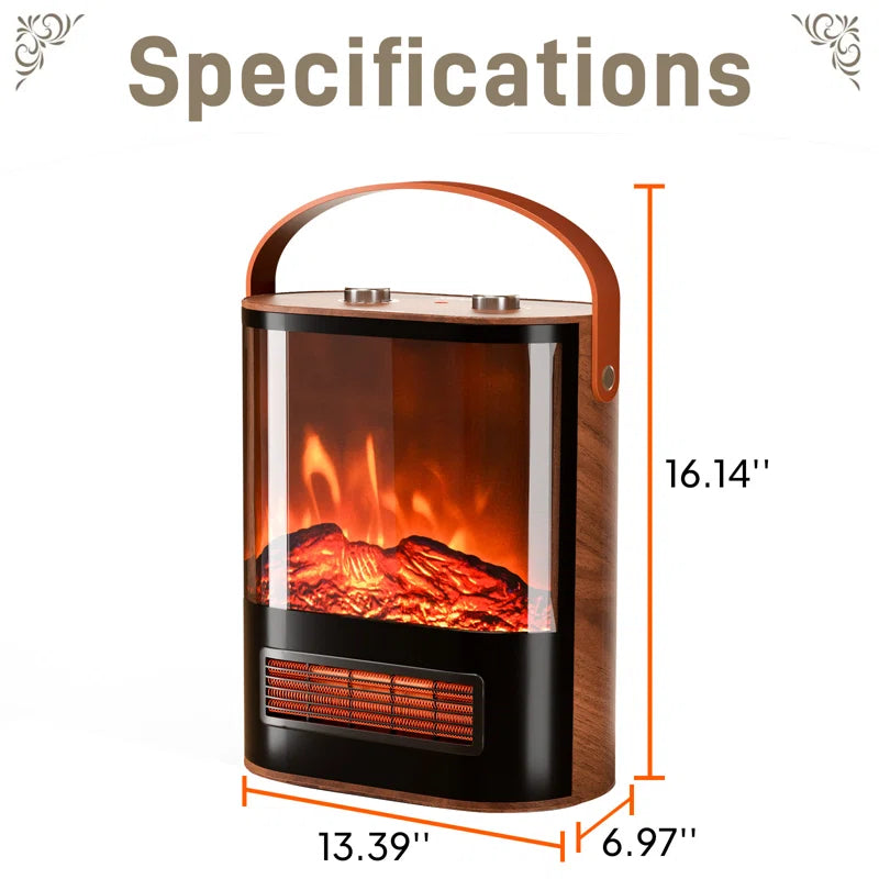 1500-Watt Portable Electric Space Heater with Realistic 3D Flame