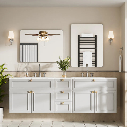 Modern Rounded Rectangle Metal Frame Wall Mirror