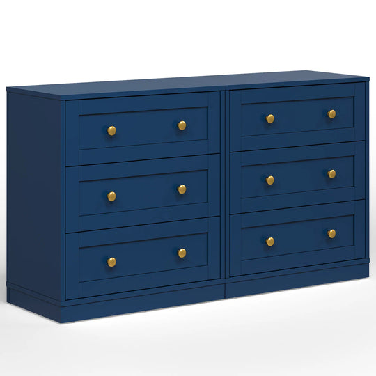 Set of 2 Modern Nightstands with 3 Drawers