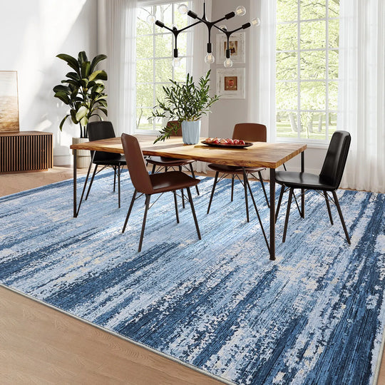 Washable Area Rugs for Living Room Modern Abstract Rug Non Slip Non Shedding Stain Resistant Carpet