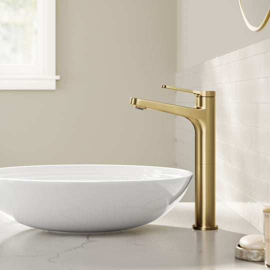 Indy Single Handle Vessel Bathroom Faucet with Pop up Drain