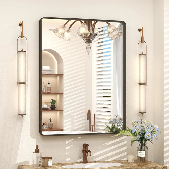 Aluminum Alloy Framed Tempered Glass Wall Decor Vanity Bathroom Mirror