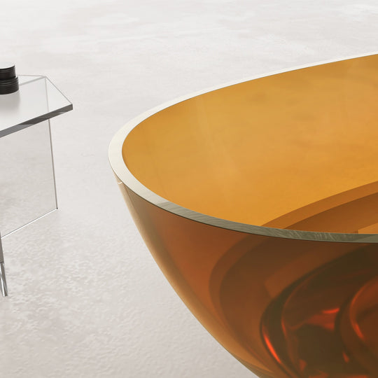 59" or 67" Stone Resin Oval Freestanding Bathtub, Soaking Tub with Pop up Drain