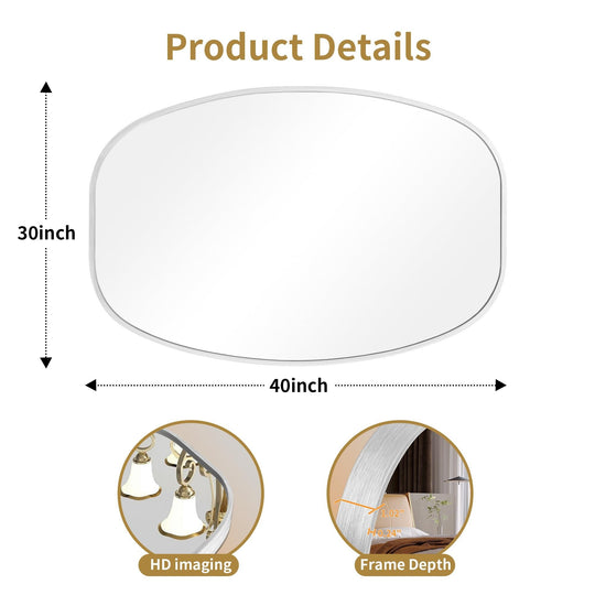 2 Pack Oval Mirror Vanity Decorative Wall Mirror