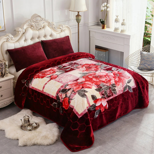 Heavy Korean Mink Fleece King Size Blanket, Christmas Gift for Parents
