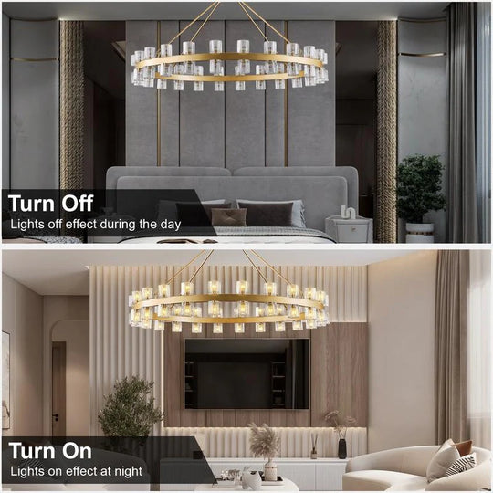 Wagon Wheel Chandelier with Crystal Shade