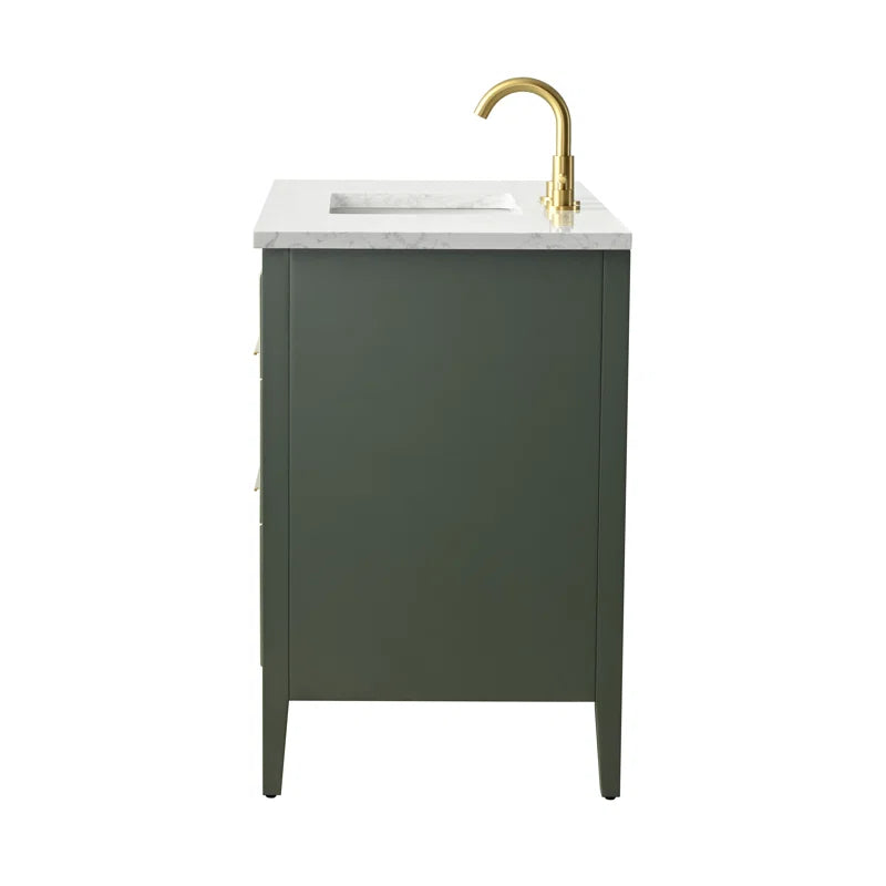 Bilroy Egremt 42'' Single Bathroom Vanity with Engineered Stone Top