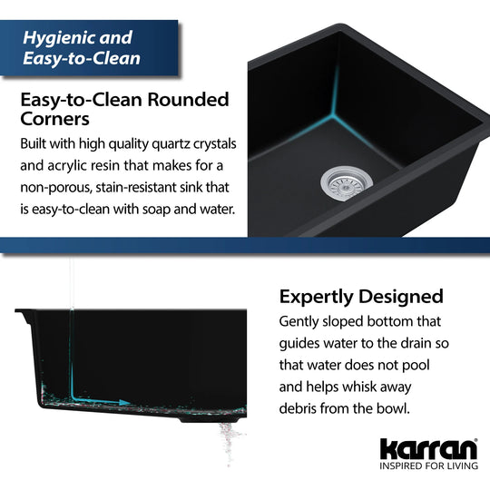 Undermount Quartz Single-Bowl Kitchen Sink
