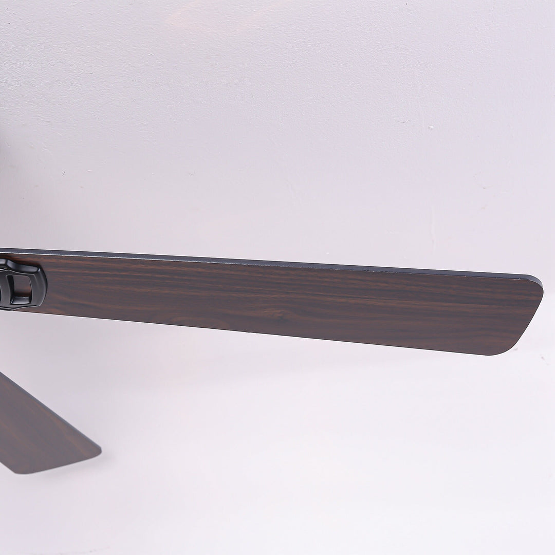 52" Modern Matte Black Reversible Flush Mount Ceiling Fan with Light and Remote - 52 In. D X 52 In. W X 14 In. H