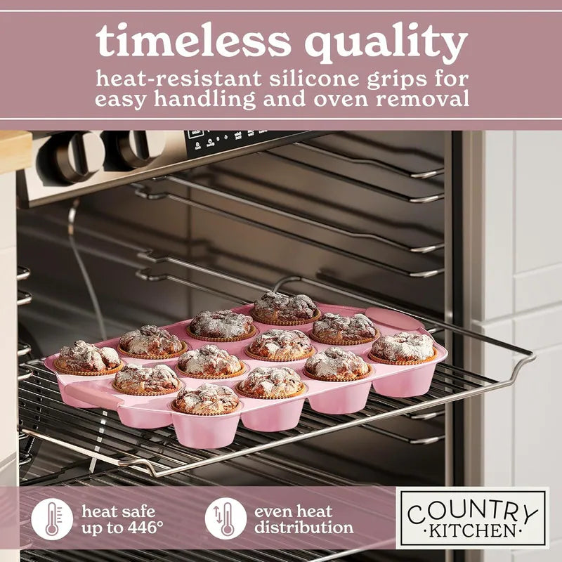 Nonstick Stackable Bakeware Set - Heavy Duty, Durable, Easy Release Baking Set, 10 Pcs