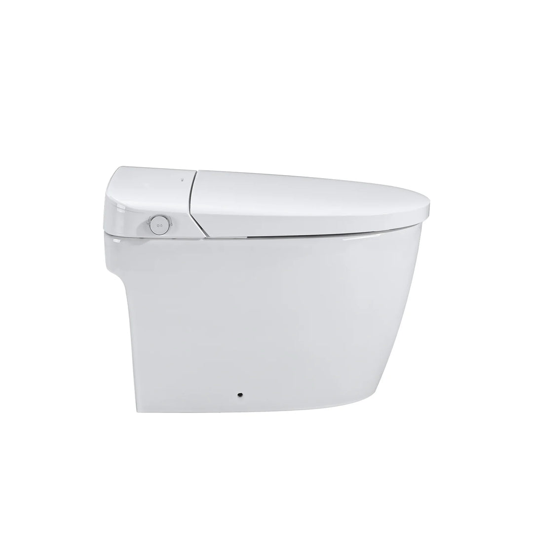 Smart Toilet Bidet Combo with Self-Cleaning Nozzle, Heated Seat, Night Light, Knob Control, Power Outage Flushing, Soft Close