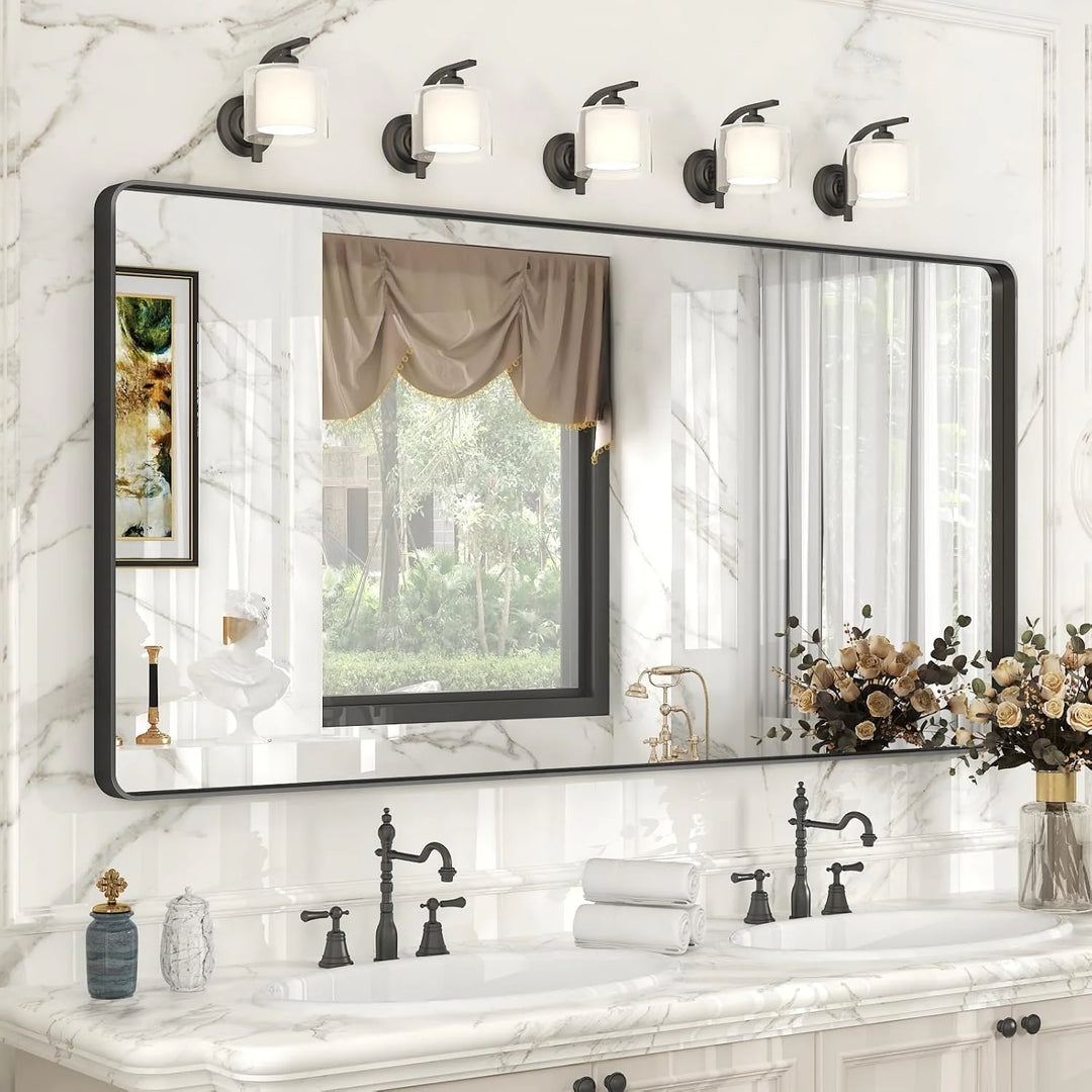 Aluminum Alloy Framed Tempered Glass Wall Decor Vanity Bathroom Mirror