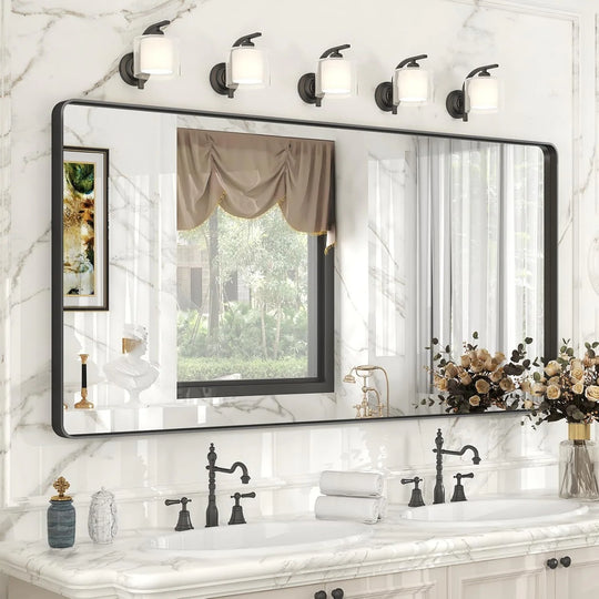 Aluminum Alloy Framed Tempered Glass Wall Decor Vanity Bathroom Mirror